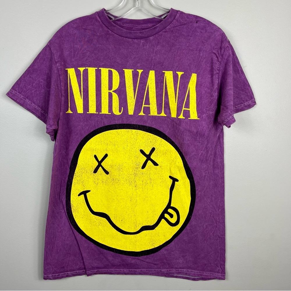 Nirvana Crewneck Graphic Short Sleeve Licensed Band Tee